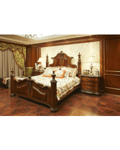 Curves & Carvings Kochi Classic Teak Wood Antique Bed- C&C BED0197
