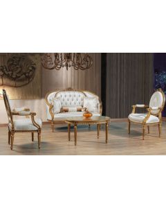 Curves & Carvings Melbourne Classic Golden Lobby Sofa - C&C SOF0154
