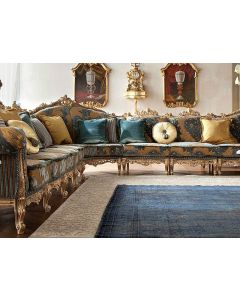 Curves & Carvings Classic Teak Wood Riyadh Sofa - C&C SOF0520
