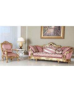 Curves & Carvings Turkish Vintage Golden Sofa - C&C SOF0536