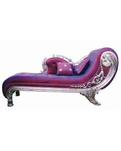 Curves & Carvings Classic Antique Silver Couch Diwan - C&C SOF0626