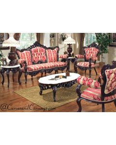 Curves & Carvings Traditional Antique Classic Mysore Sofa - C&C SOF0256