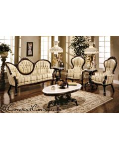 Curves & Carvings Signature Teak Wood Colonial Sofa - C&C SOF0257