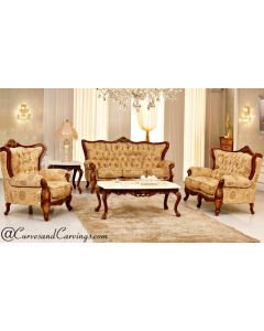 Curves & Carvings Teak Wood Classic Indian Sofa - C&C SOF0258
