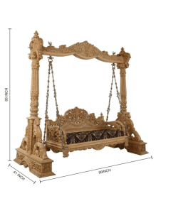 Curves & Carvings Udupi Teak Wood Antique Swing- C&C SWING0010