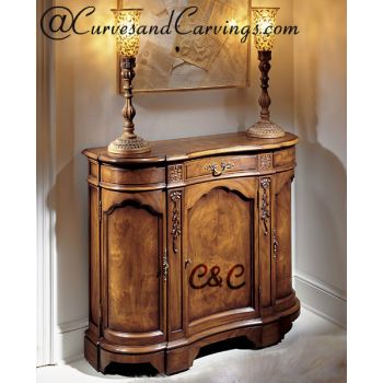 Curves & Carvings Classic Teak Wood Antique Chest of Drawers - C&C CAB0003