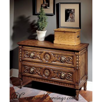 Curves & Carvings Antique Teak Wood Chest of Drawers - C&C CAB0041